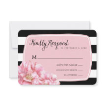 Tarjeta de respuesta Boda de Moda floral / rosa