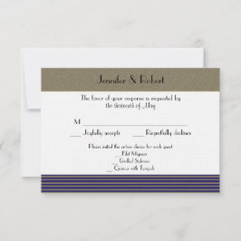 Tarjeta de respuesta Boda de Navy Art Deco Posh