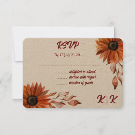 Tarjeta de respuesta Boda de otoño rústica y acoge