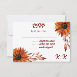 Tarjeta de respuesta Boda de otoño rústica y acoge