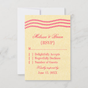 Tarjeta de respuesta Boda de Perlas Elegantes, Mag