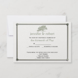 Tarjeta de respuesta Boda de plantación de roble