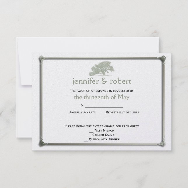 Tarjeta de respuesta Boda de plantación de roble (Anverso)