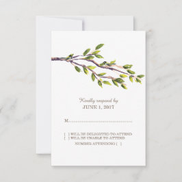 Tarjeta de respuesta Boda de ramas pinchadas