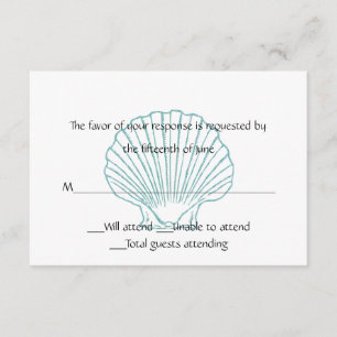 Tarjeta de respuesta Boda de Shell de mar