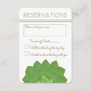 Tarjeta de respuesta Boda de Sucultores