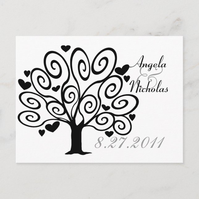 Tarjeta de respuesta Boda del árbol de amistad (Anverso)