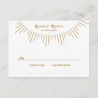 Tarjeta de respuesta Boda del Art Deco de 1920