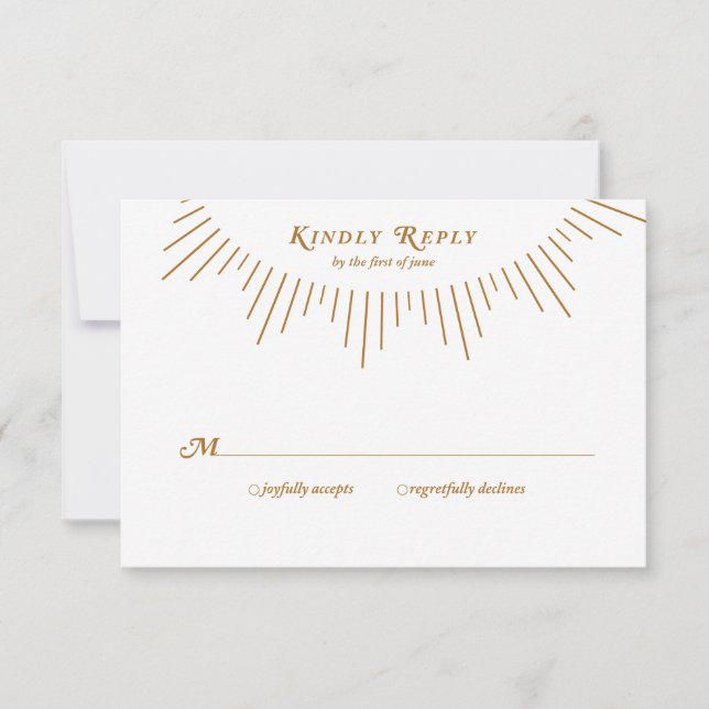 Tarjeta de respuesta Boda del Art Deco de 1920 (Anverso)