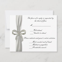 Tarjeta de respuesta Boda Diamond Bow