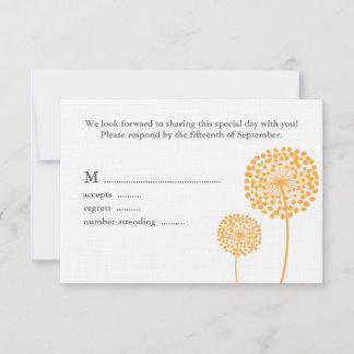 Tarjeta de respuesta Boda Dulce Dandelions