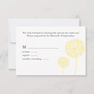 Tarjeta de respuesta Boda Dulce Dandelions