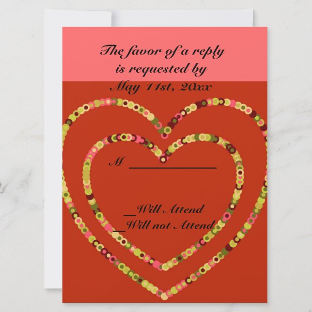 Tarjeta de respuesta Boda elegante de amor románti (Anverso)