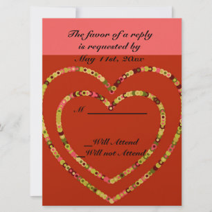 Tarjeta de respuesta Boda elegante de amor románti