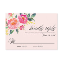 Tarjeta de respuesta Boda floral bohemio