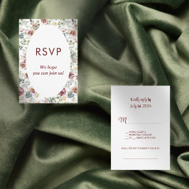 Tarjeta de respuesta boda floral vintage