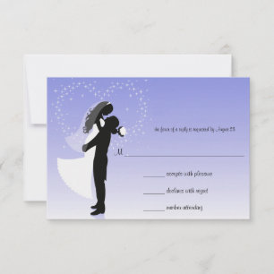 Tarjeta de respuesta Boda Lilac Ombre Silhouette