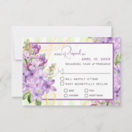Tarjeta de respuesta Boda Lilac púrpura