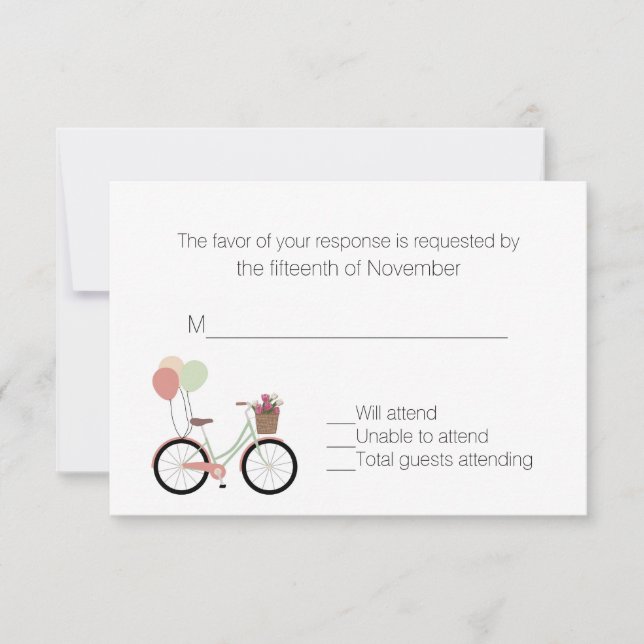 Tarjeta de respuesta Boda para bicicletas de bonit (Anverso)
