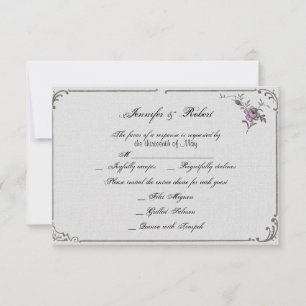 Tarjeta de respuesta Boda posada de marco de deco