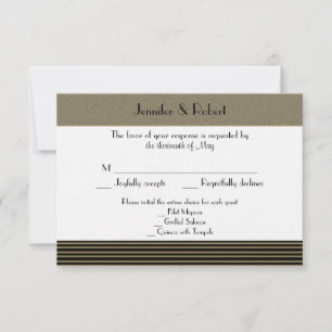Tarjeta de respuesta Boda posh de Art Deco