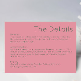 Tarjeta de respuesta Boda rosa retro