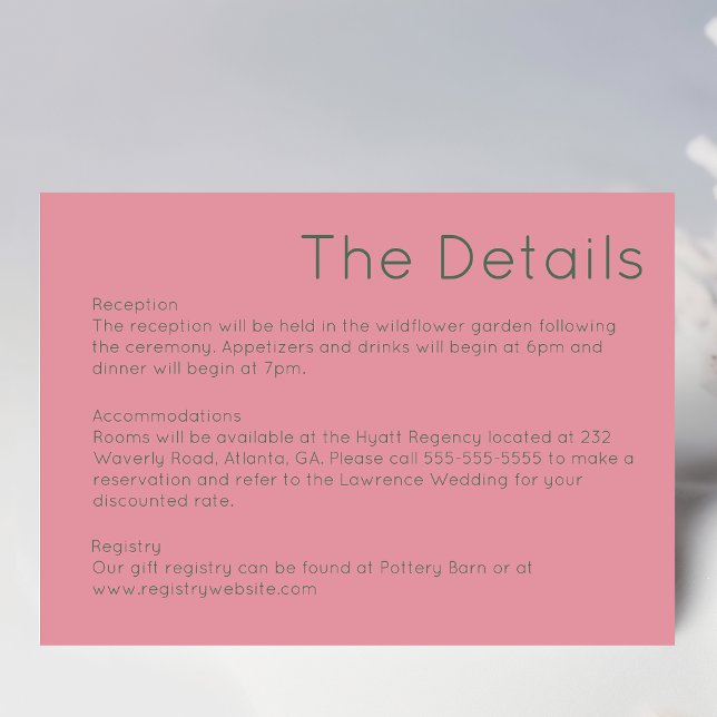 Tarjeta de respuesta Boda rosa retro (Subido por el creador)