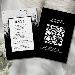 Tarjeta de respuesta Boda RSVP Código QR Elegancia