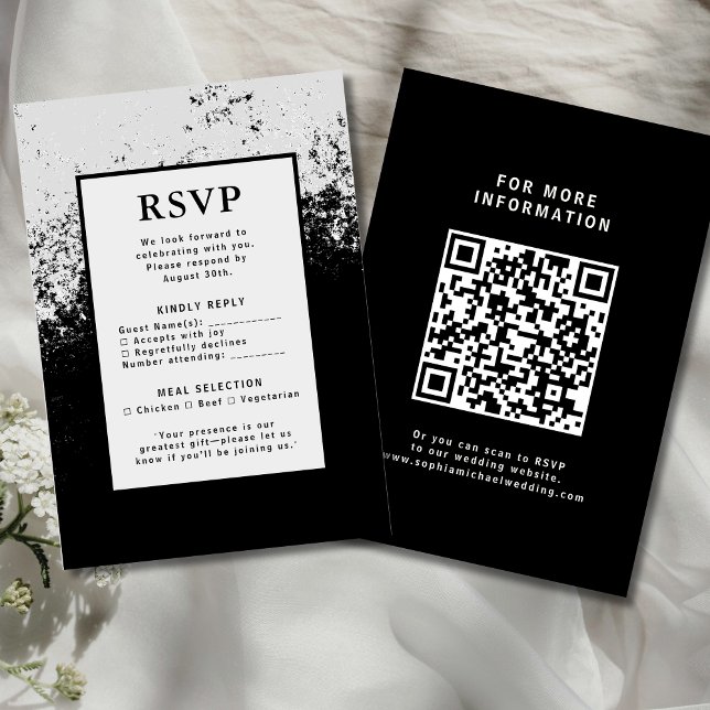 Tarjeta de respuesta Boda RSVP Código QR Elegancia (Subido por el creador)