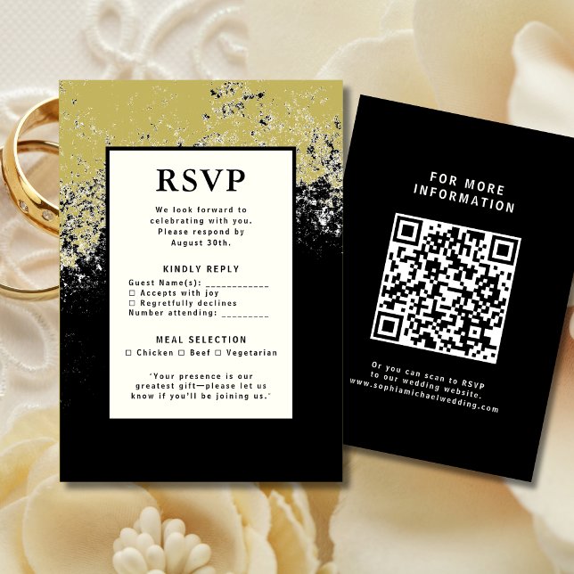 Tarjeta de respuesta Boda RSVP Código QR Elegancia (Subido por el creador)