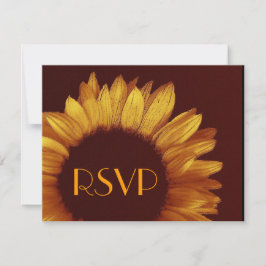 Tarjeta de respuesta Boda RSVP de girasol dorado