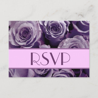 Tarjeta de respuesta Boda RSVP de Rosa púrpura