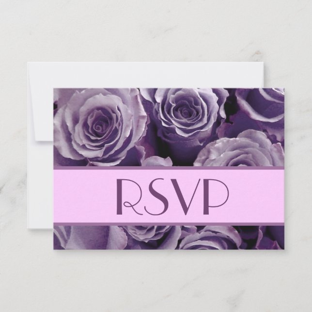 Tarjeta de respuesta Boda RSVP de Rosa púrpura (Anverso)