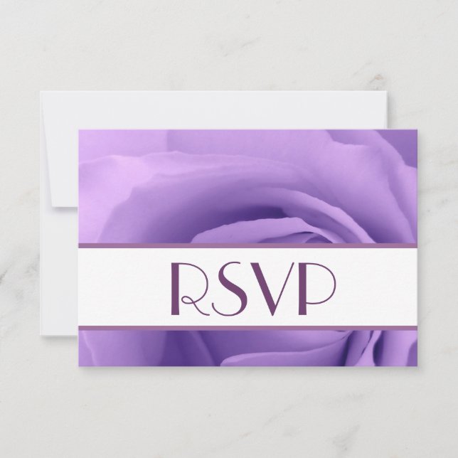 Tarjeta de respuesta Boda RSVP de Rosa púrpura (Anverso)