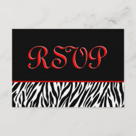 Tarjeta de respuesta Boda RSVP de Zebra con acento