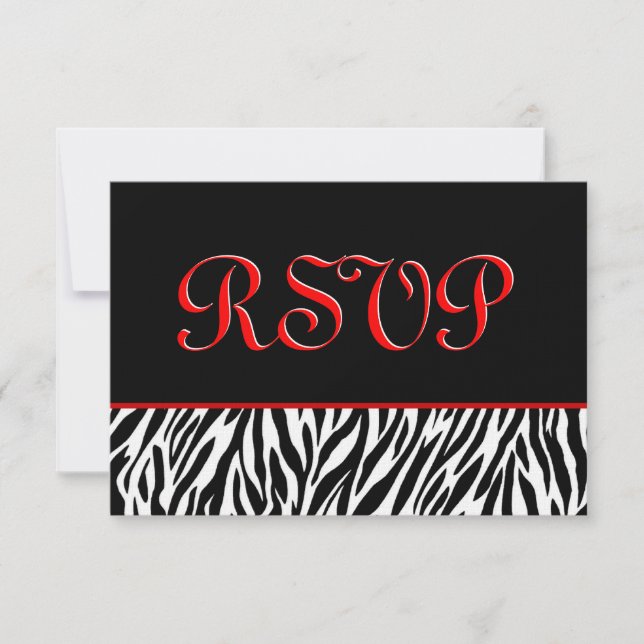 Tarjeta de respuesta Boda RSVP de Zebra con acento (Anverso)