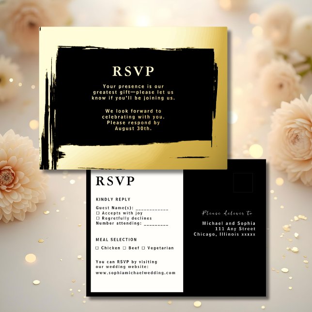Tarjeta de respuesta Boda RSVP Elegancia moderna (Subido por el creador)