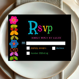 Tarjeta de respuesta boda Rsvp mexicana moderna