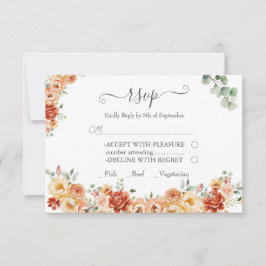 Tarjeta de respuesta Boda RSVP para moda Floral