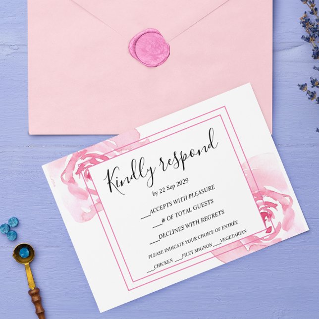 Tarjeta de respuesta Boda RSVP para rosas romantic (Subido por el creador)