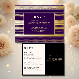 Tarjeta de respuesta Boda RSVP Púrpura Real Modern