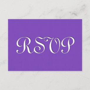 Tarjeta de respuesta Boda RSVP púrpura y blanca S2