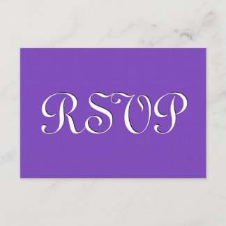 Tarjeta de respuesta Boda RSVP púrpura y blanca S2