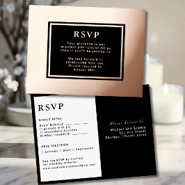Tarjeta de respuesta Boda RSVP Relieve metalizado
