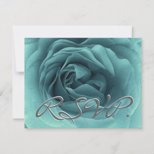 Tarjeta de respuesta Boda RSVP Rosa TURQUÍSTICO (Anverso)