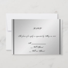 Tarjeta de respuesta Boda Silver Elegance
