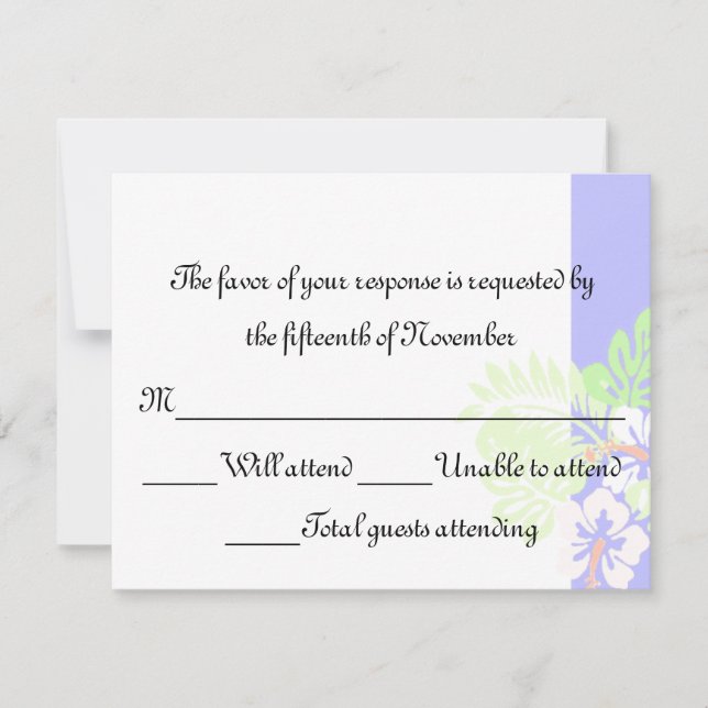 Tarjeta de respuesta Boda tropical (Anverso)