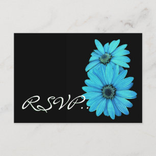 Tarjeta de respuesta Boda Turquoise Daisies RSVP