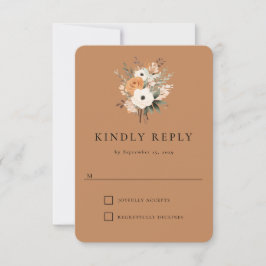 Tarjeta de respuesta Boho Floral Western Boda