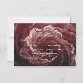 Tarjeta de respuesta Borgoña de Rosa Roja Romántic